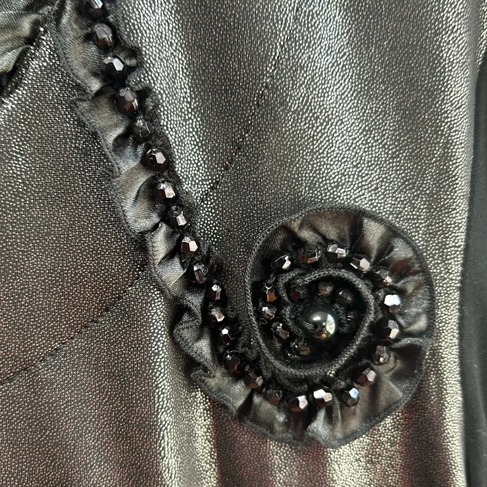 Love the Queen black lagenlook black draping dress with pockets medium new boho